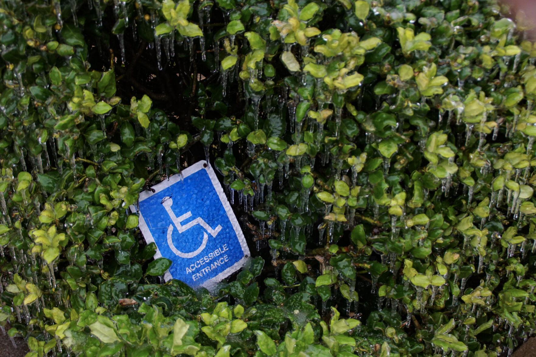 Accessible entrance sign